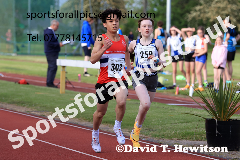 Jimmy Hedley 800 metres, 2026 NEGP 2, Monkton Stadium, Wednesday, May 27th. Photo: David T. Hewitson/Sports for All Pics